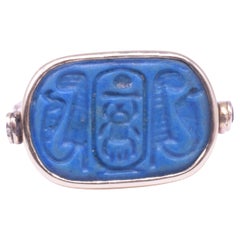 BC2000 Egyptian Middle Kingdom Blue Plaque Faience Ring