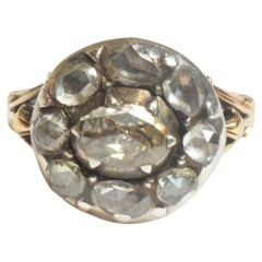 C1700 18K Tudor Period Rose Diamond Cluster Ring