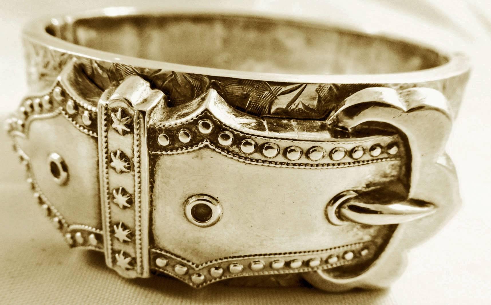 Women's Antique Sterling Silver Buckle Bracelet