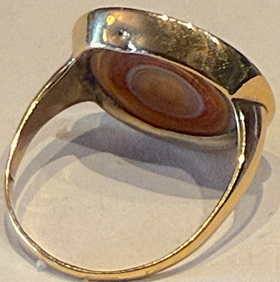 c1780 18K Monogrammierte Bullseye Achat Ring im Angebot 4