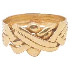 Antique Victorian 18K Puzzle Band Ring