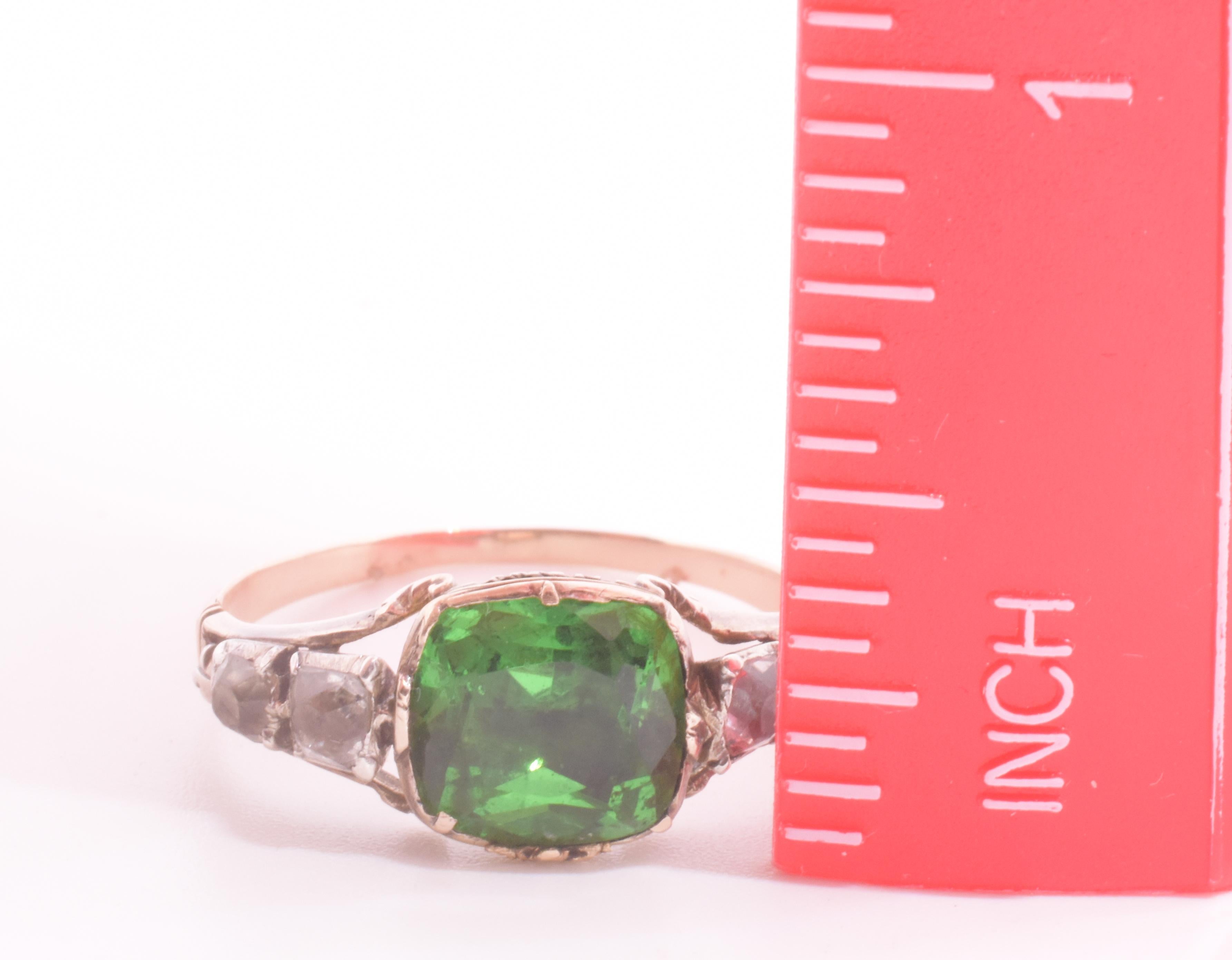 C1820 Smaragd und Diamant Paste Basket Set Ring im Angebot 5