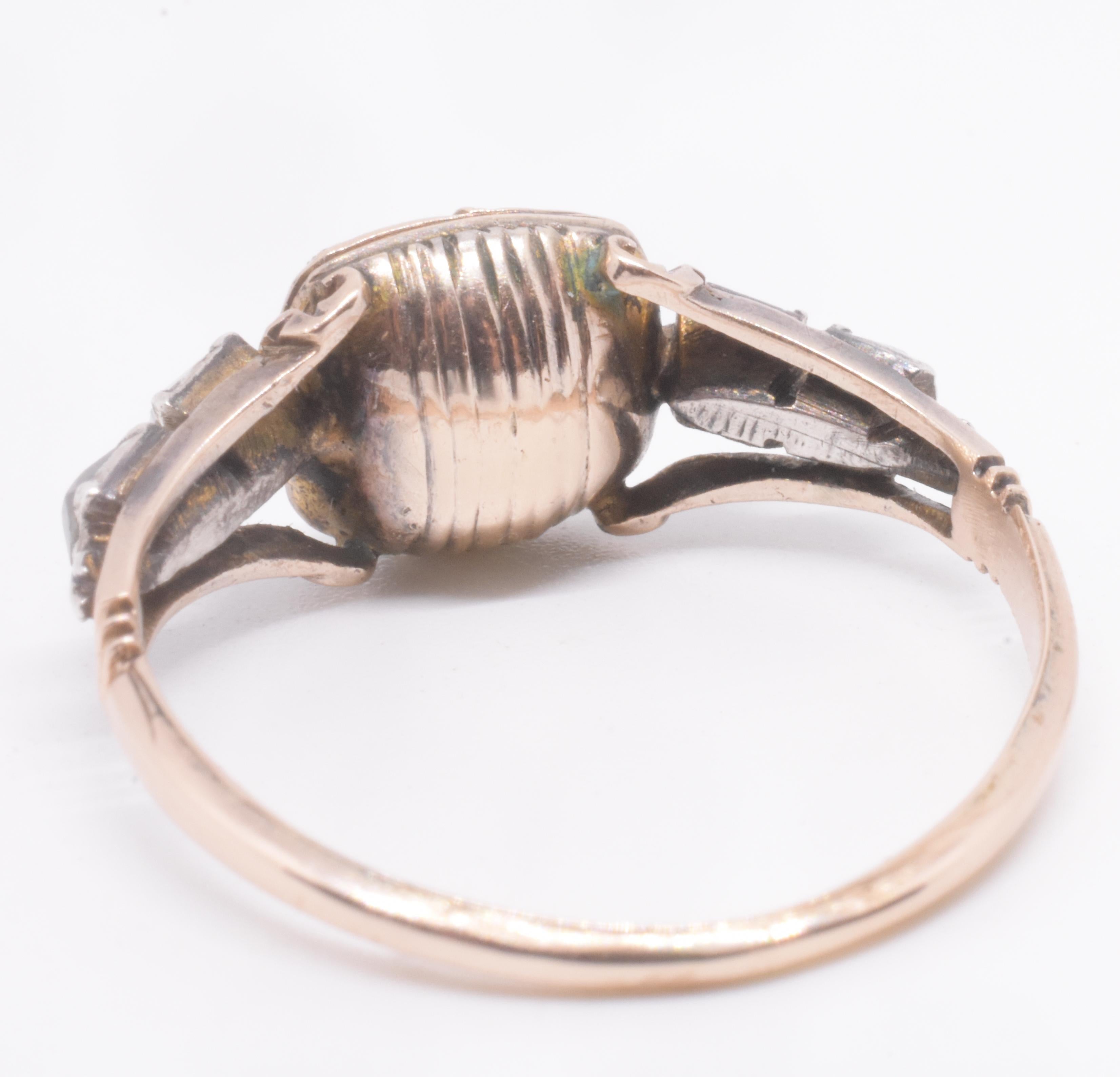 C1820 Smaragd und Diamant Paste Basket Set Ring im Angebot 6