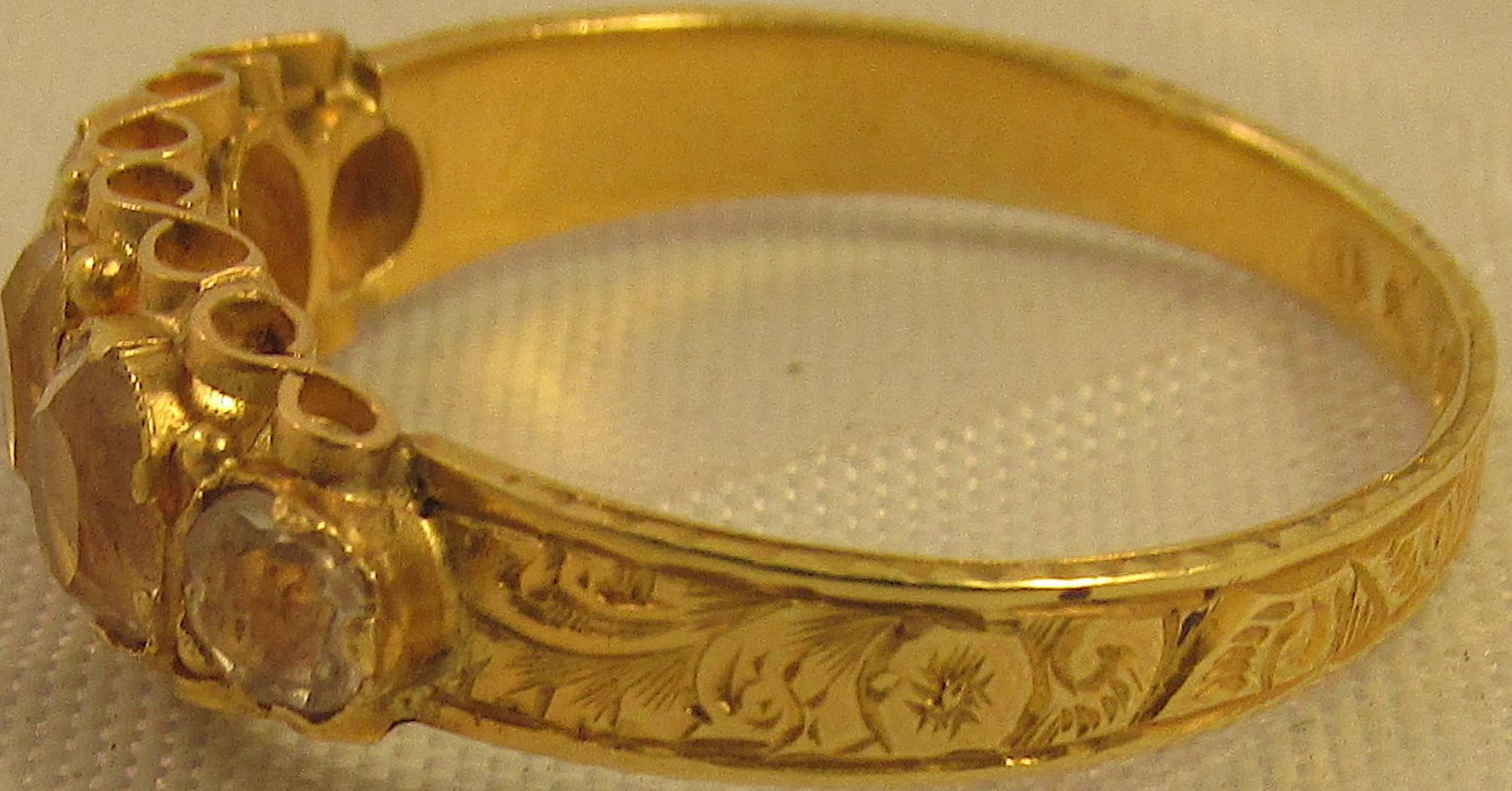 Antique Five-Stone Diamond Gold Ring 2