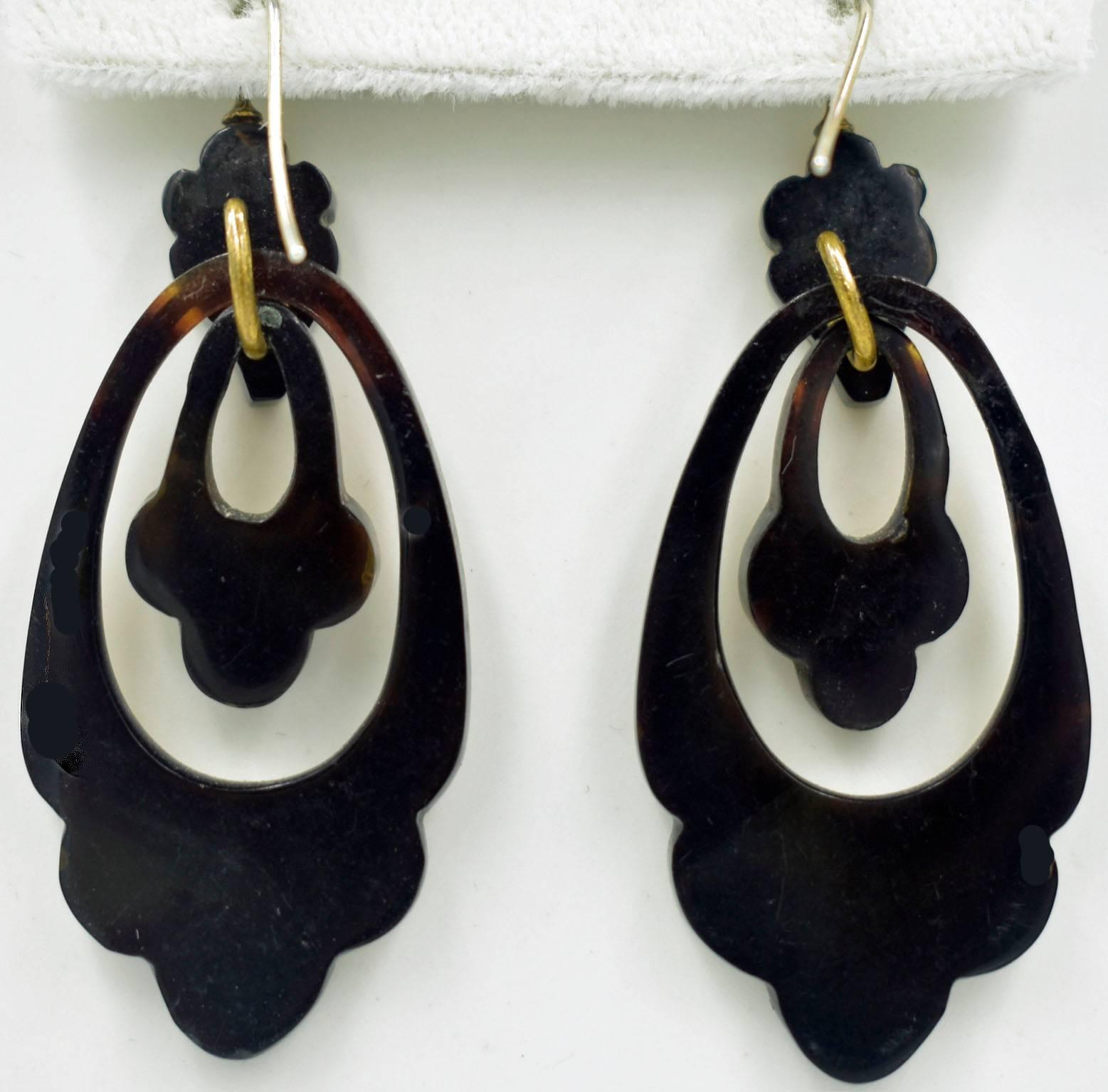 Antique Pique and Gold Earrings 3