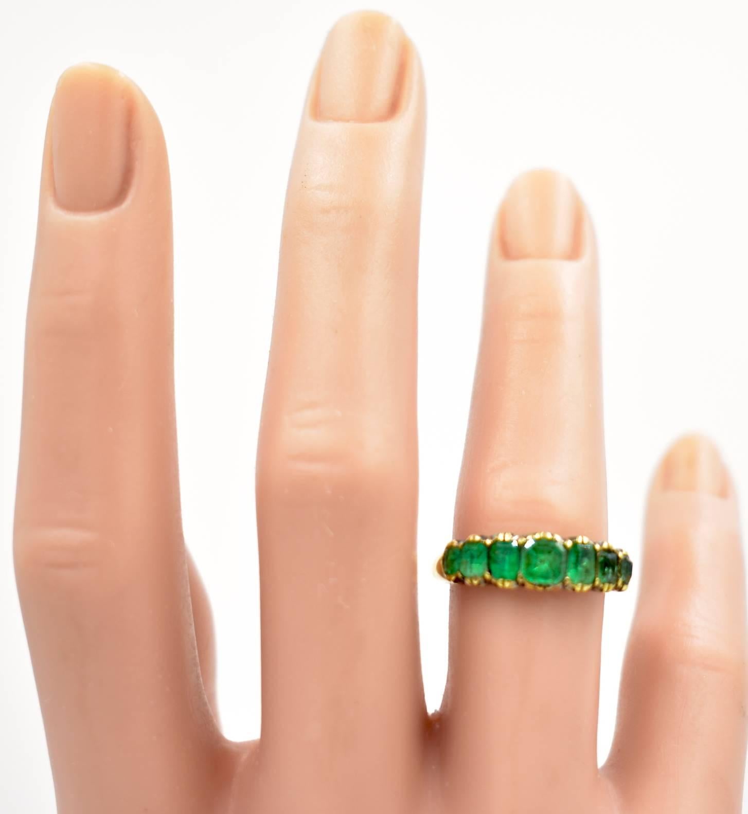 Antique Seven-Stone Emerald Ring 4