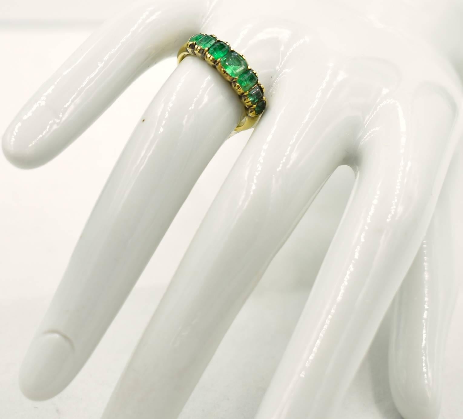 Antique Seven-Stone Emerald Ring 1