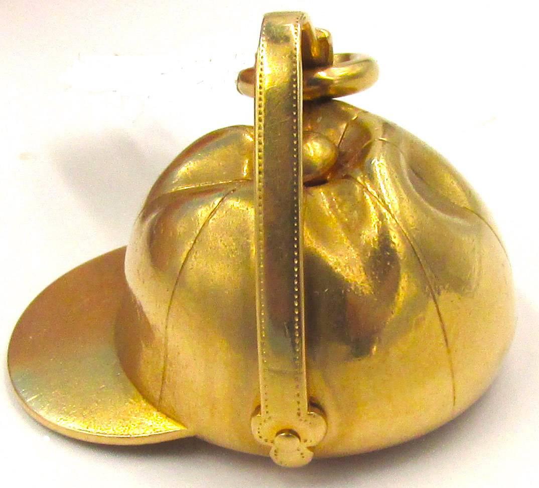 Antique Gold Jockey Cap Fob 2