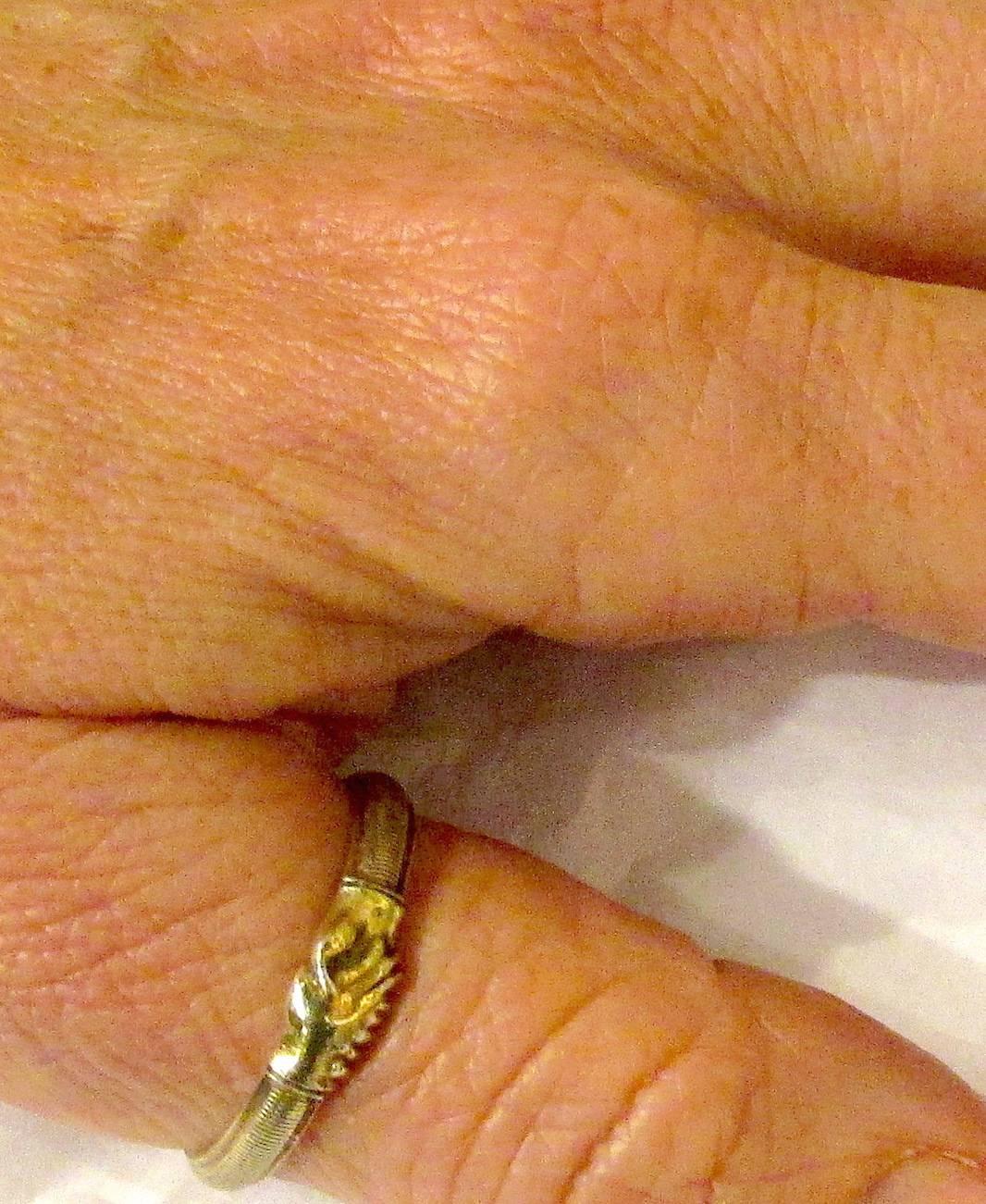 Women's or Men's Antique Silver Gilt Fede Ring