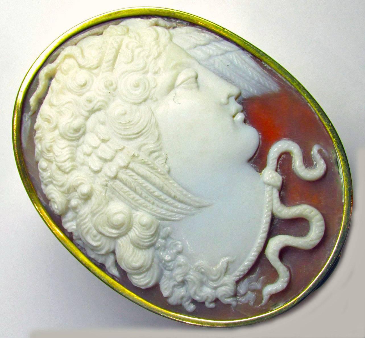 High Victorian Antique Decorative Box with Cameo of Medusa