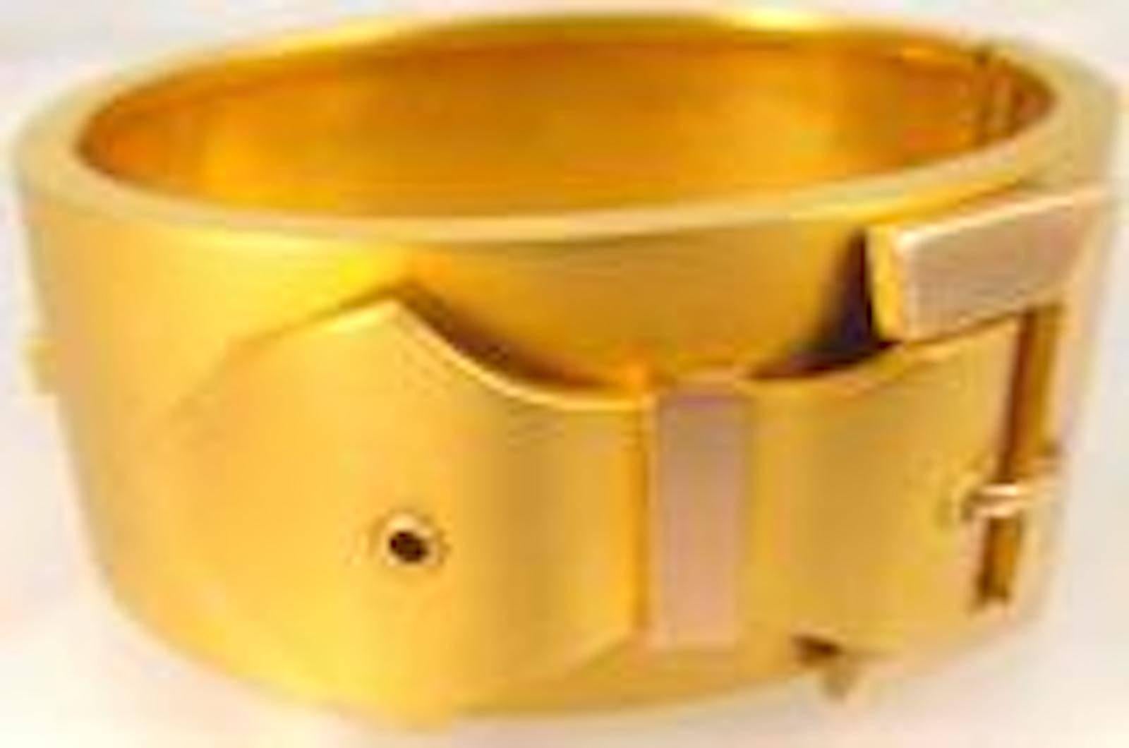 Antique Victorian Gold Buckle Cuff Bracelet 4