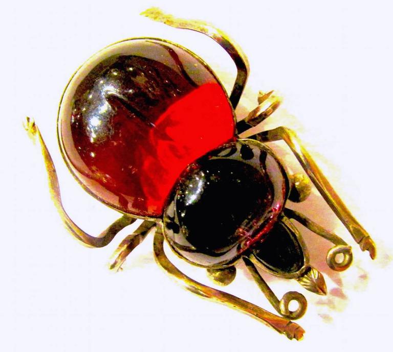 Antique Rock Crystal Bug Brooch For Sale at 1stDibs