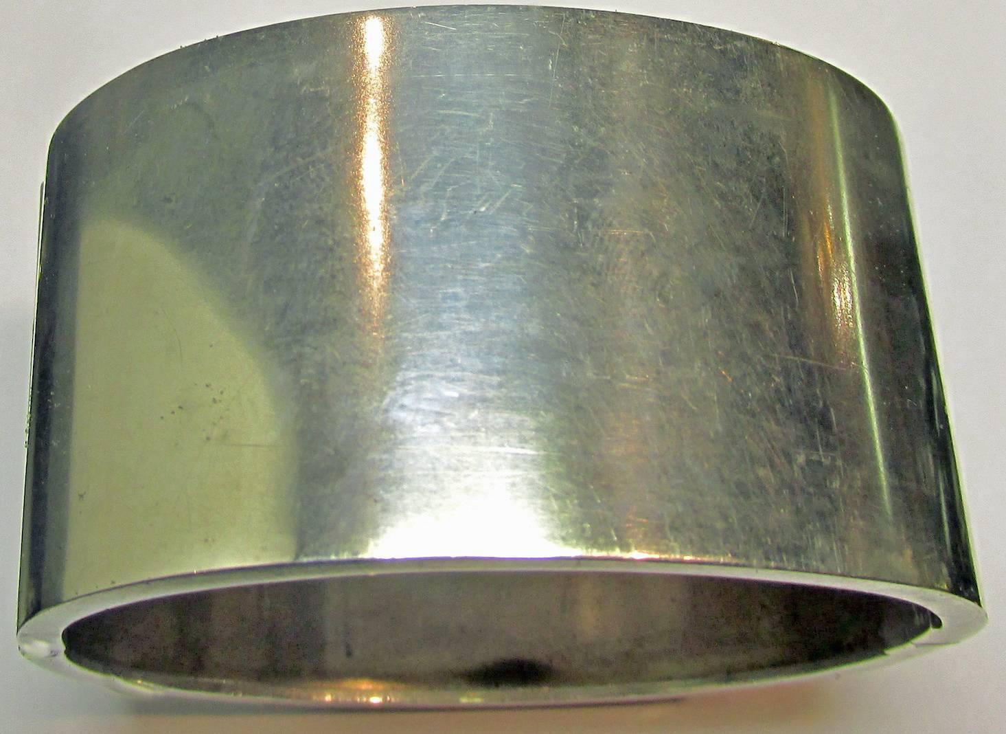 Antique Victorian Sterling Silver Buckle Motif Cuff Bracelet 3