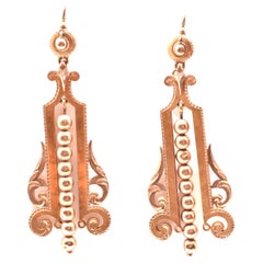 Boucles d'oreilles anciennes en or 18 carats de style néo-égyptien