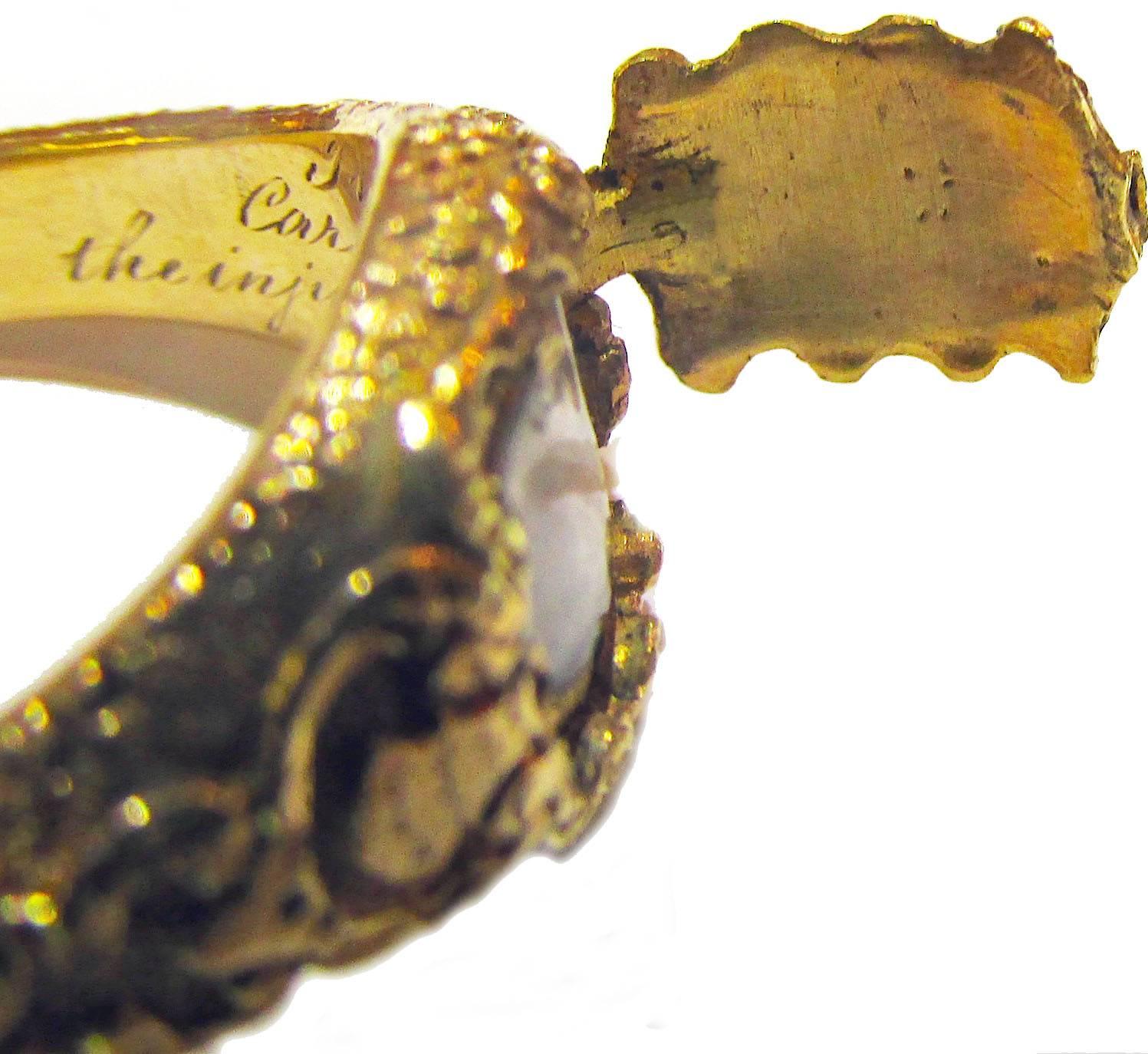 Antique Gold Memorial Ring Caroline of Brunswick Wife of George IV 2