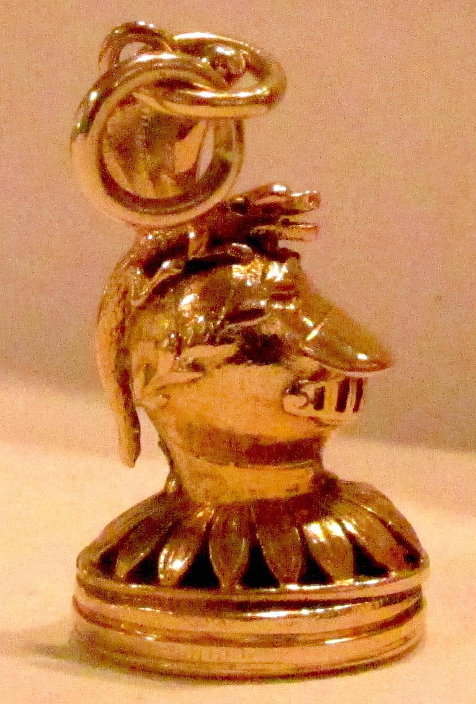 Antique Gold Knight's Helmet Fob at 1stDibs