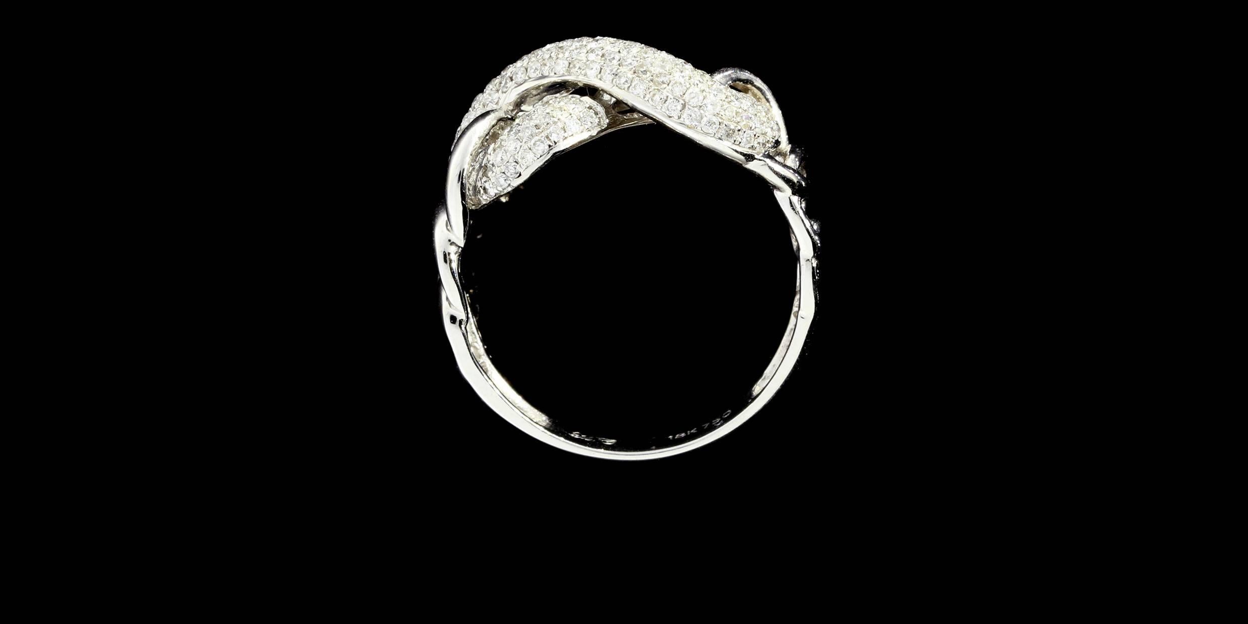 Women's Pave Diamond Gold Infinity Love Knot Ring