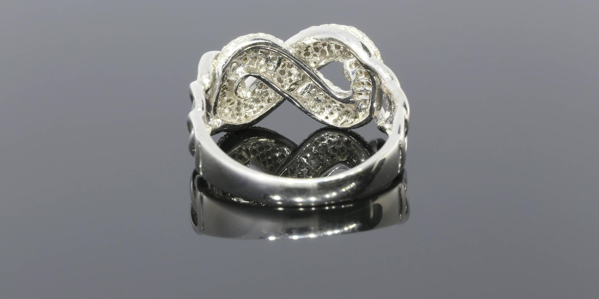 Pave Diamond Gold Infinity Love Knot Ring 1