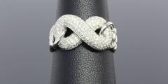 Pave Diamond Gold Infinity Love Knot Ring