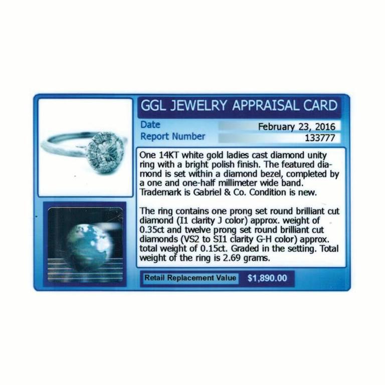 Gabriel & Co. Round Diamond Gold Halo Ring 1