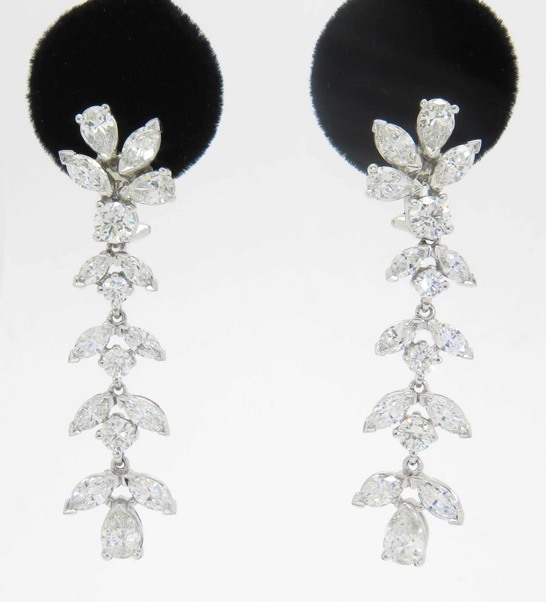 Kwiat Diamond Platinum Drop Earrings 5