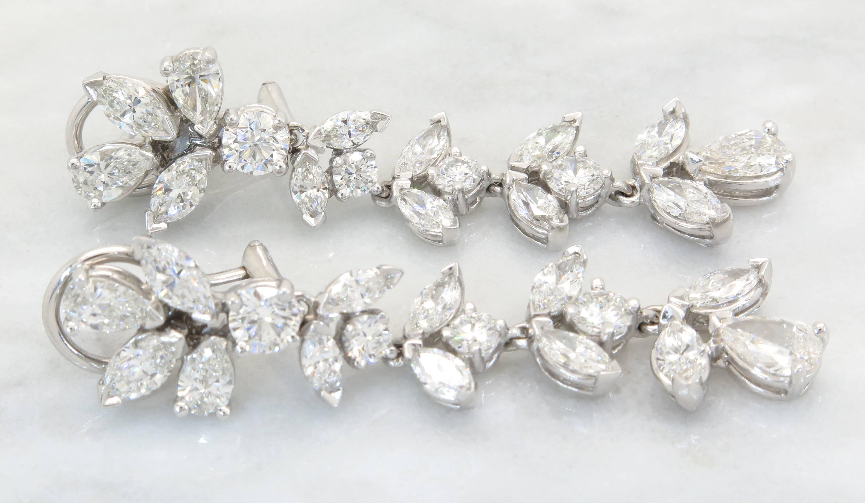 Kwiat Diamond Platinum Drop Earrings 4