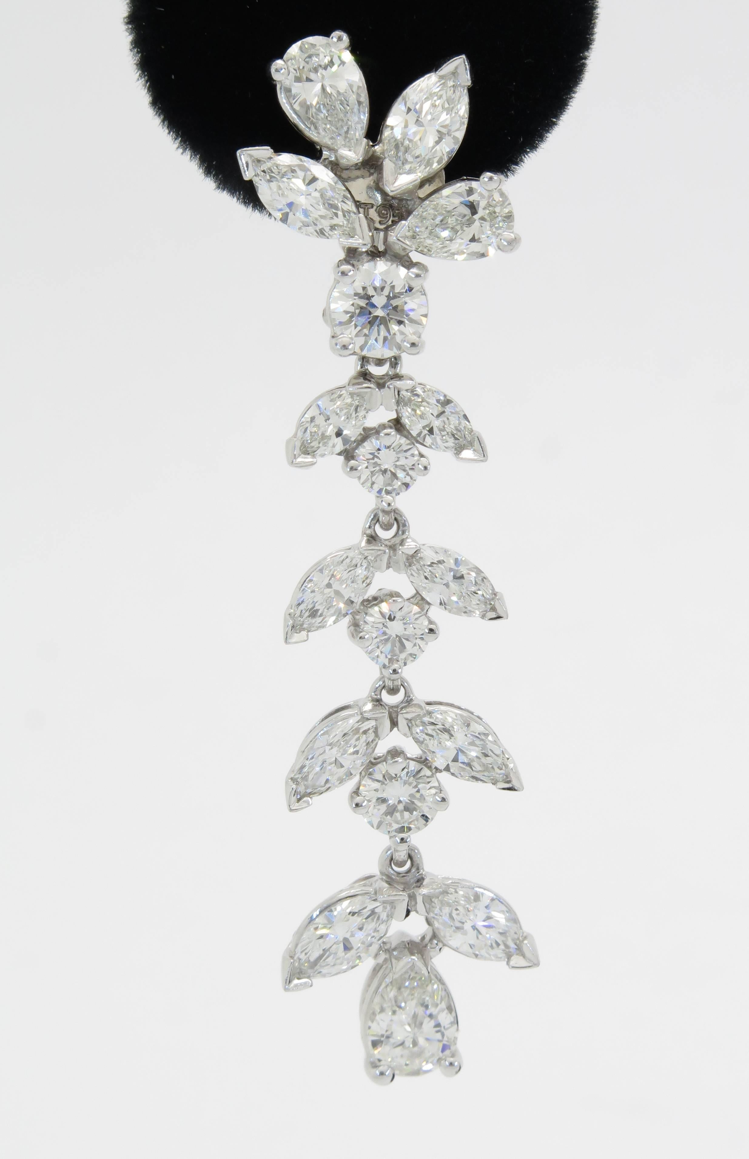 Kwiat Diamond Platinum Drop Earrings 3