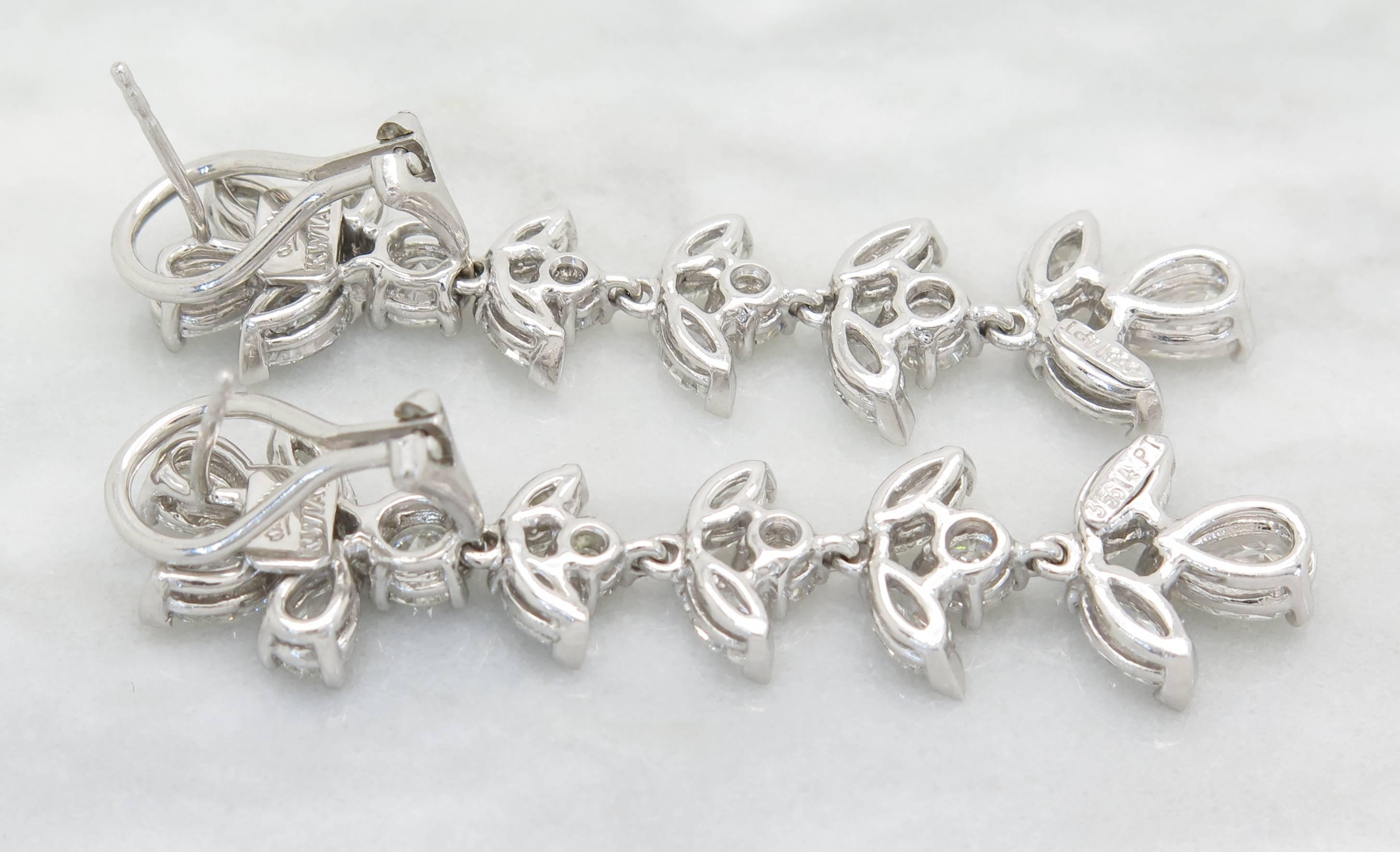 Kwiat Diamond Platinum Drop Earrings 6