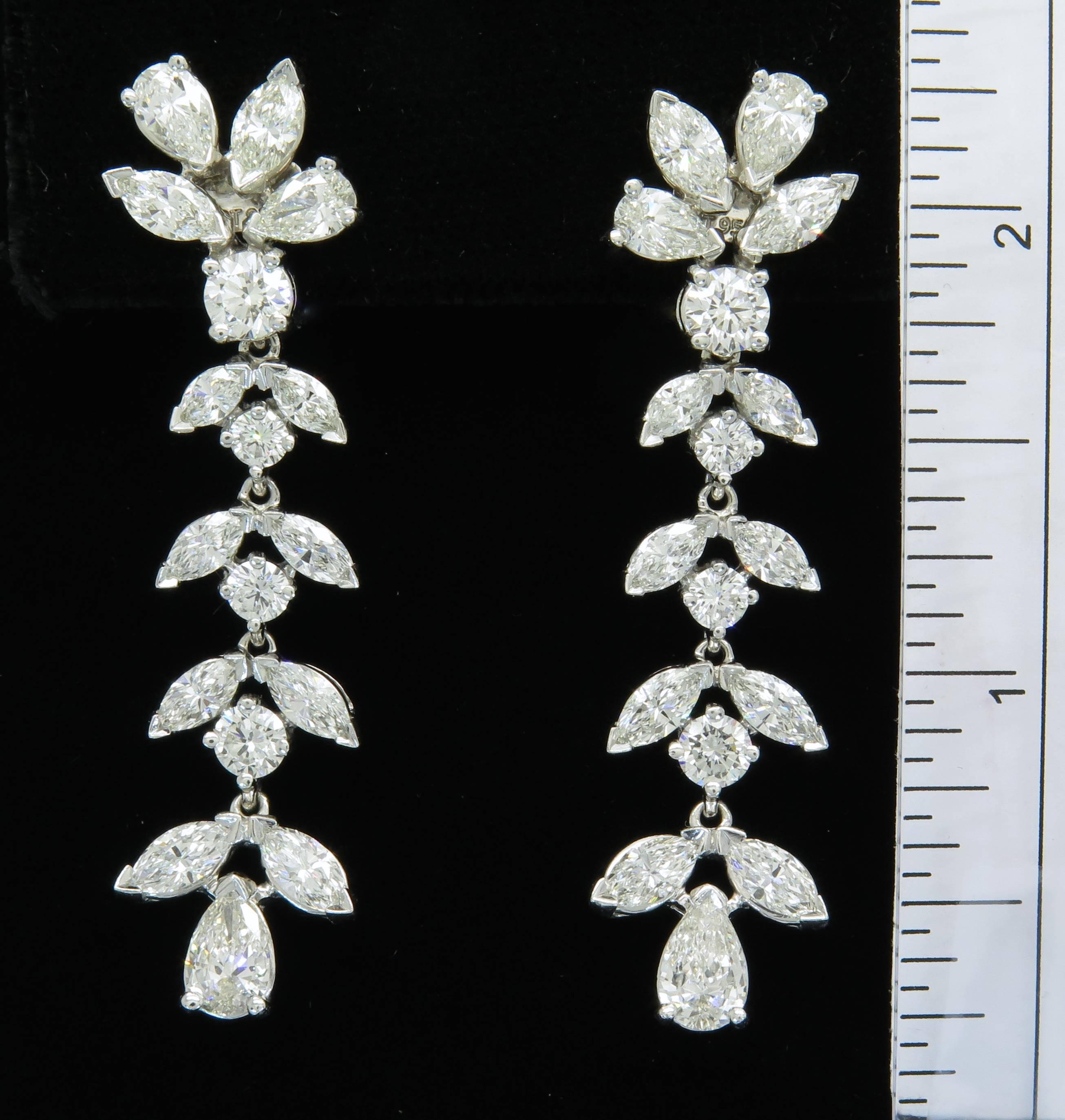 Kwiat Diamond Platinum Drop Earrings 2