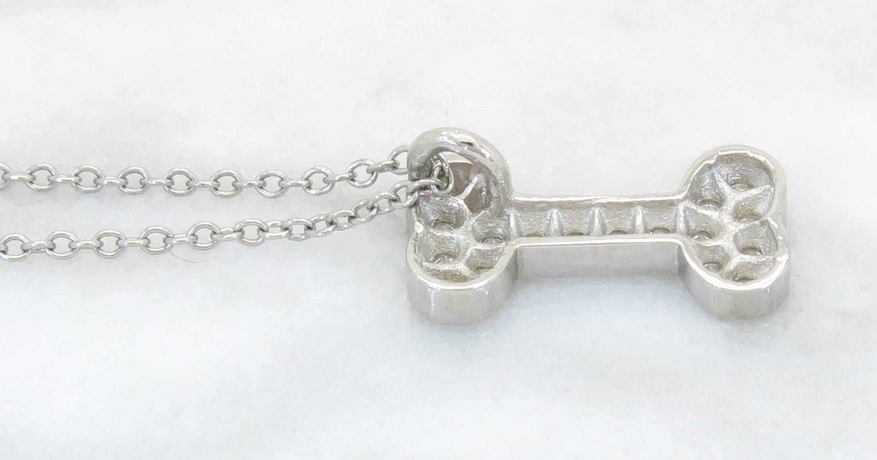 Women's Birks Diamond Platinum Dog Bone Pendant