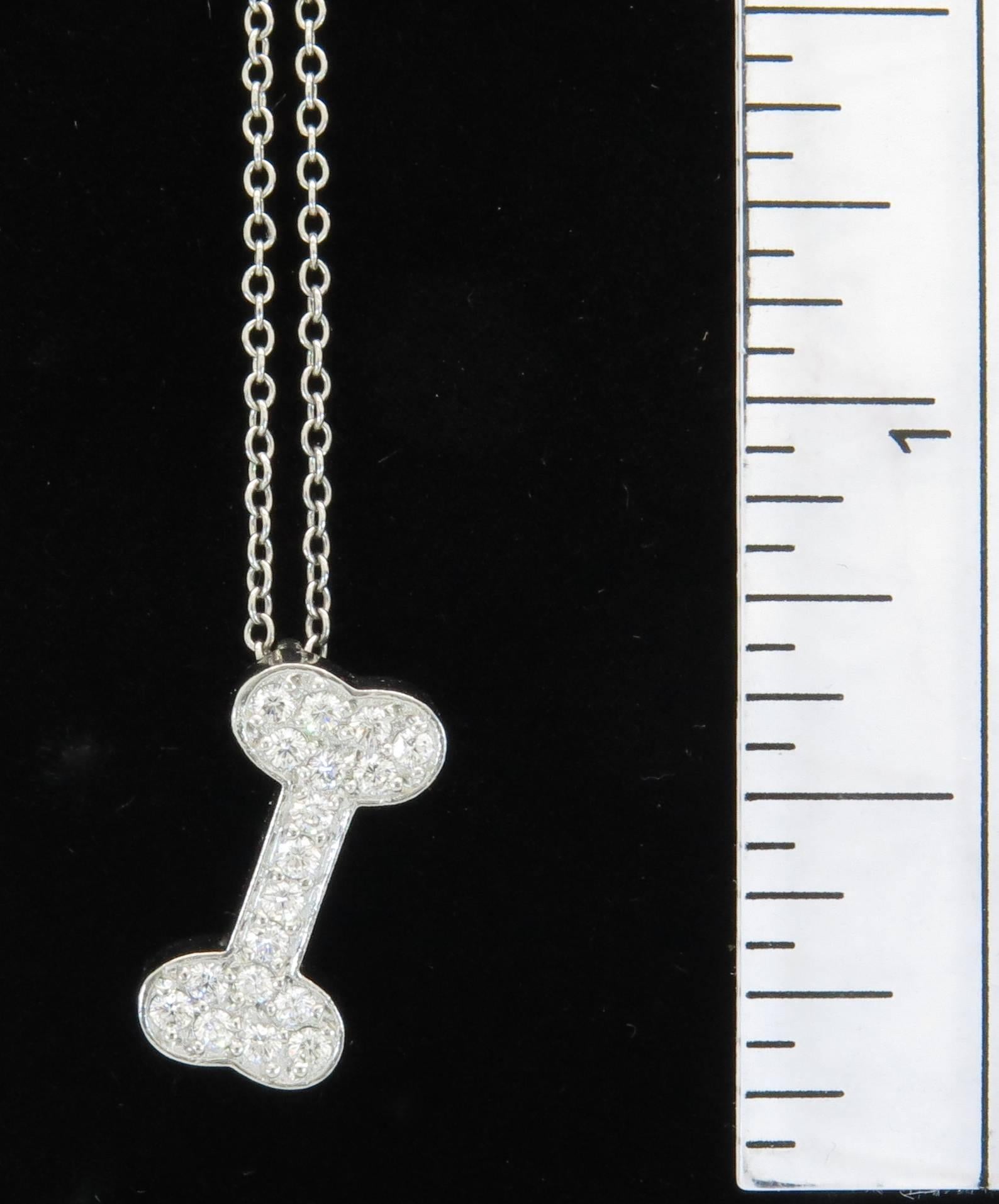 Birks Diamond Platinum Dog Bone Pendant 1