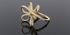 Diamond Gold Bow Ring