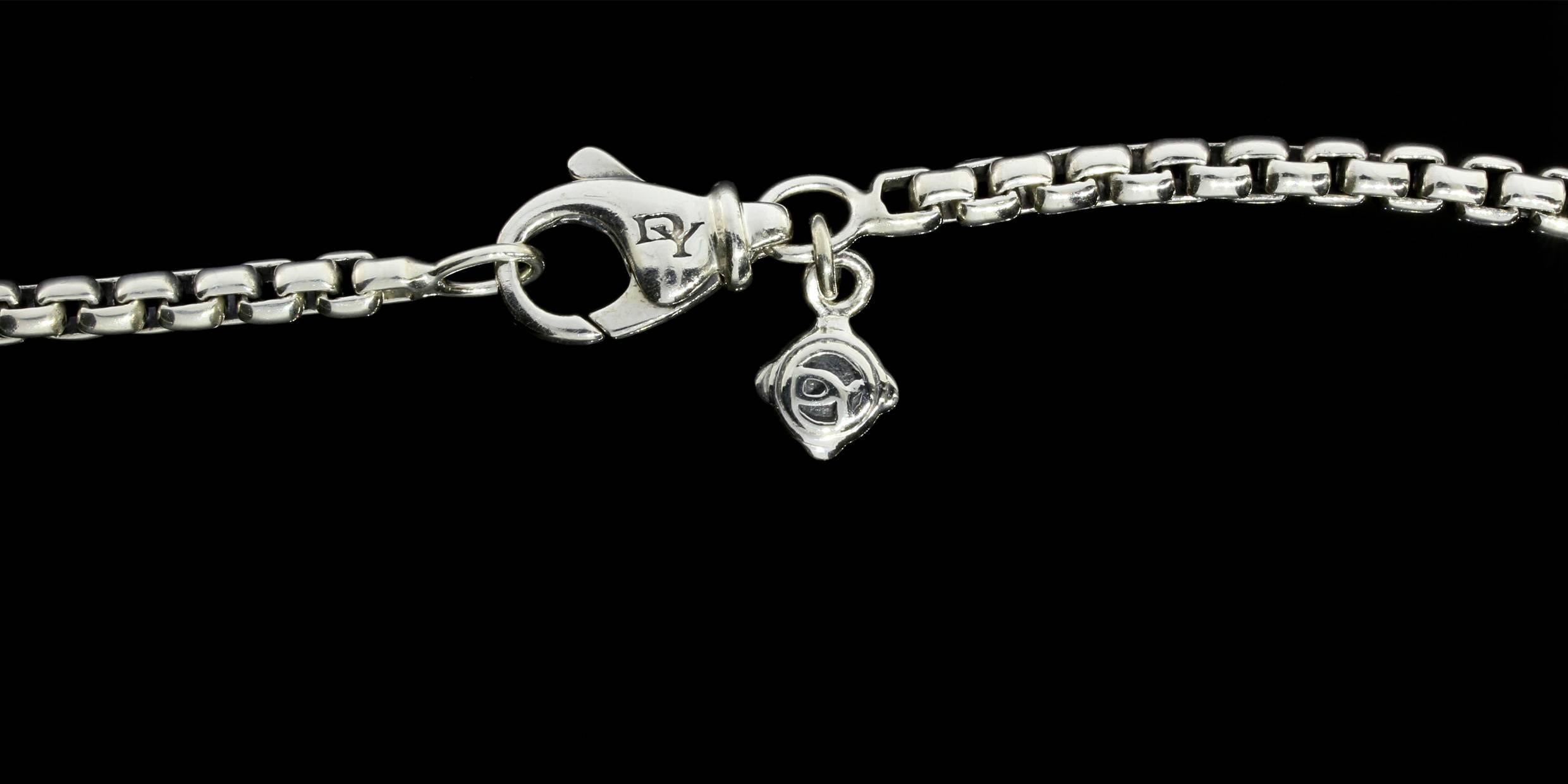 David Yurman 36 Zoll 6 Station Logo Box Kette Halskette für Damen oder Herren