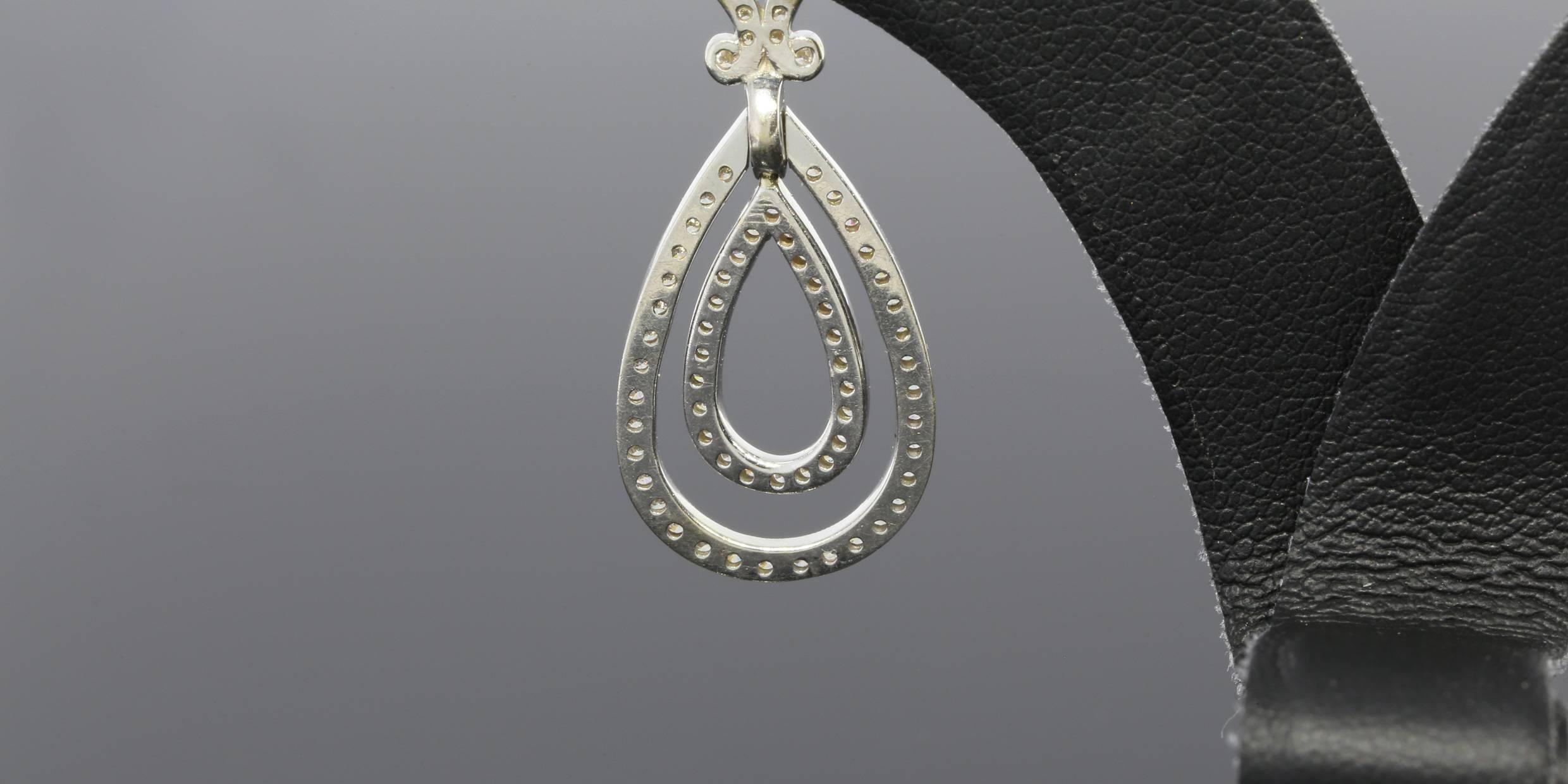 Penny Preville Pear Shaped Diamonds Gold Dangle Earrings 1