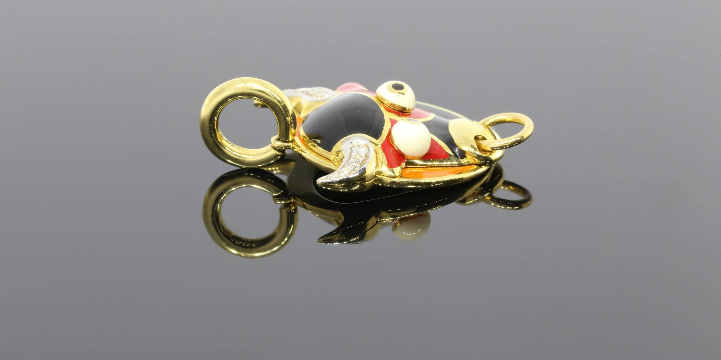 Aaron Basha Diamond Gold Taurus Zodiac Bull Charm 1