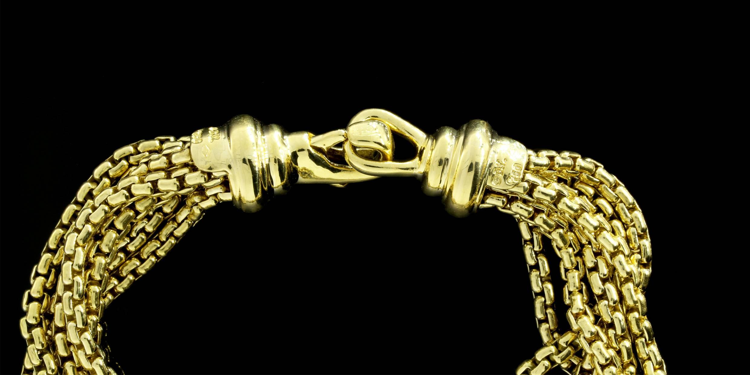 Women's David Yurman Gold 6 Strand Box Chain Necklace