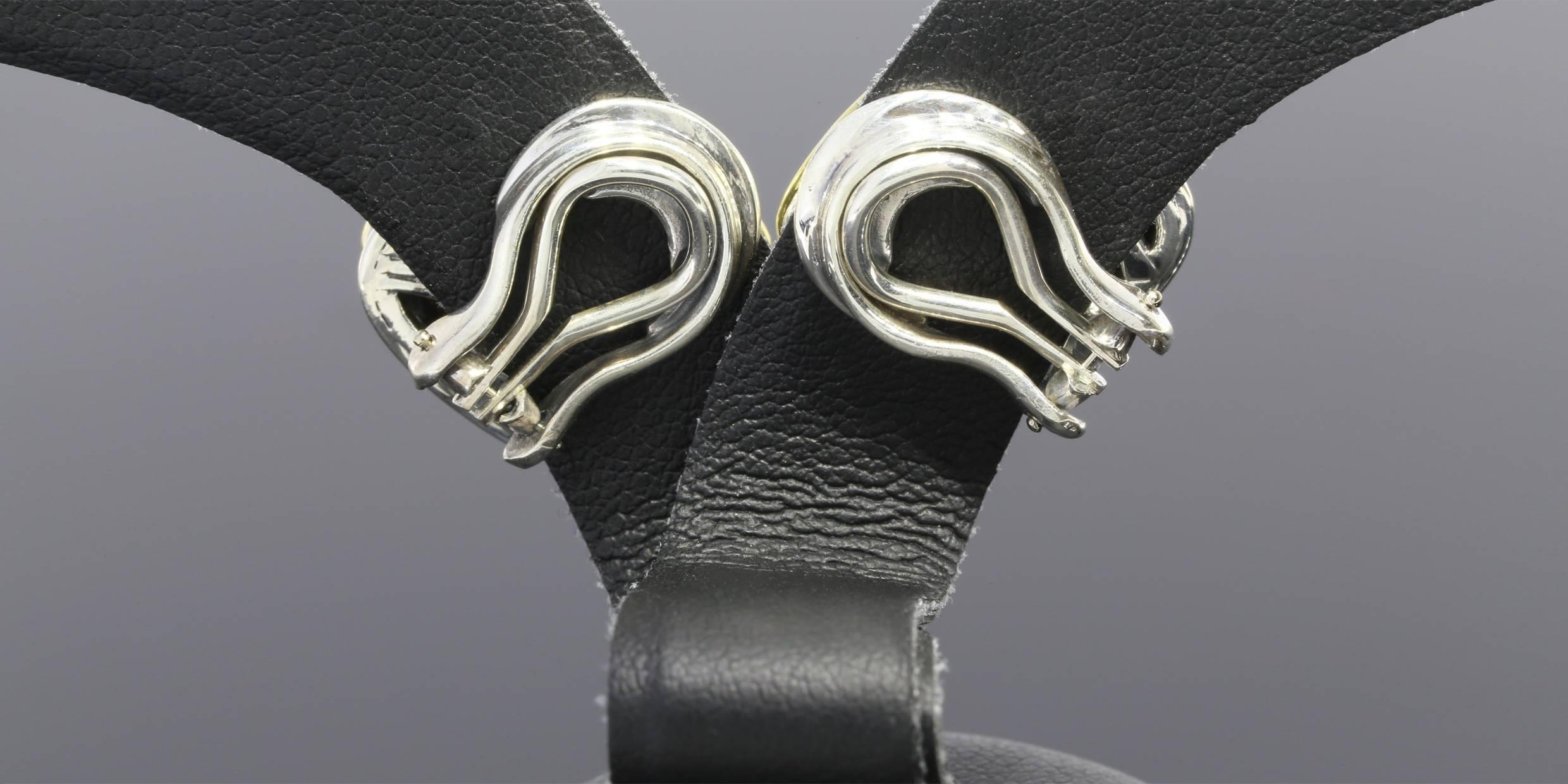 Women's David Yurman Sterling Silver Gold Cable Classics Albion Clip-on Earrings