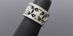 Diamond Gold Maltese Cross Wide Band Ring