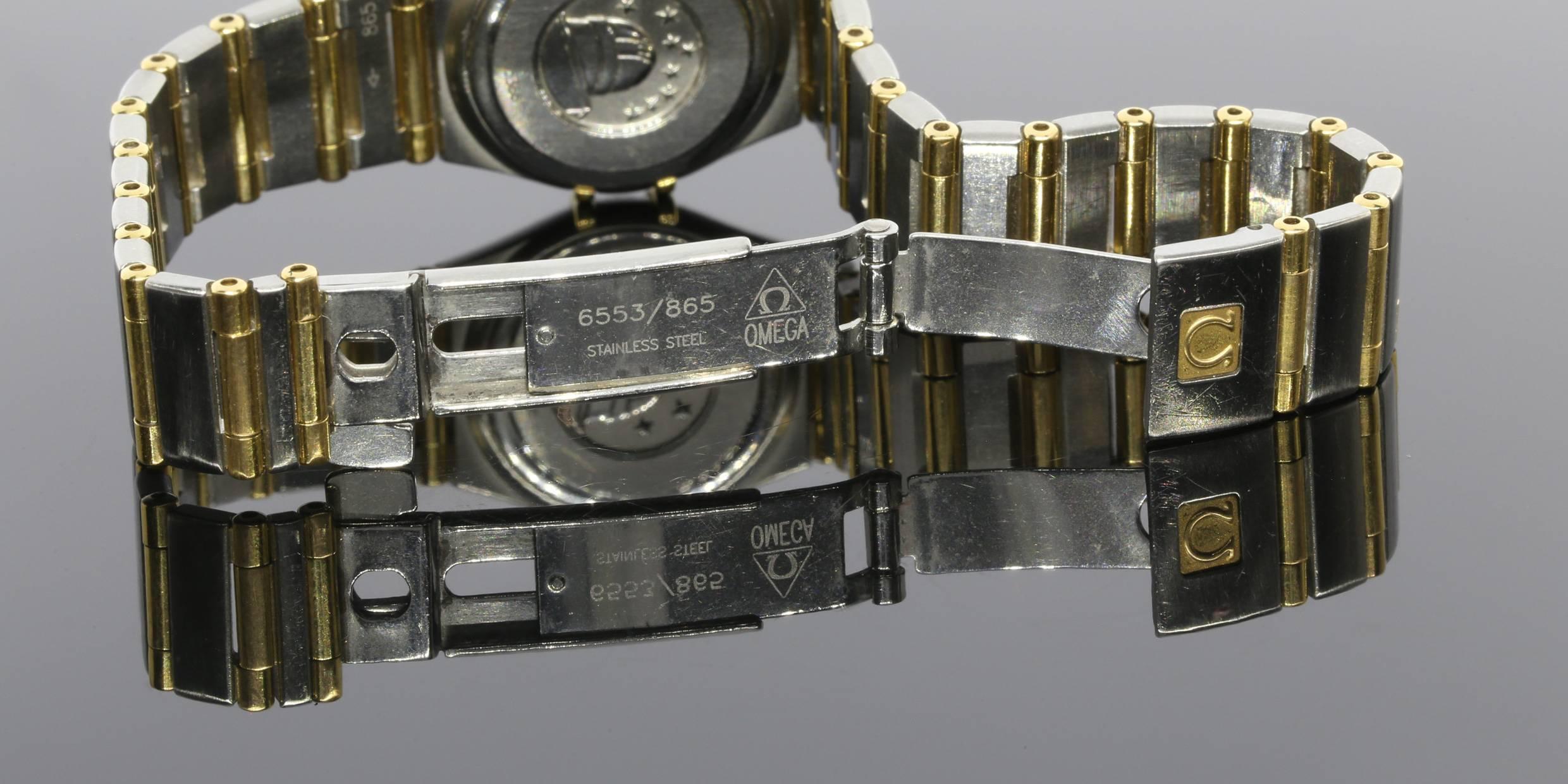 Omega Lady's Yellow Gold Stainless Steel Diamond Constellation Quartz Wristwatch 2