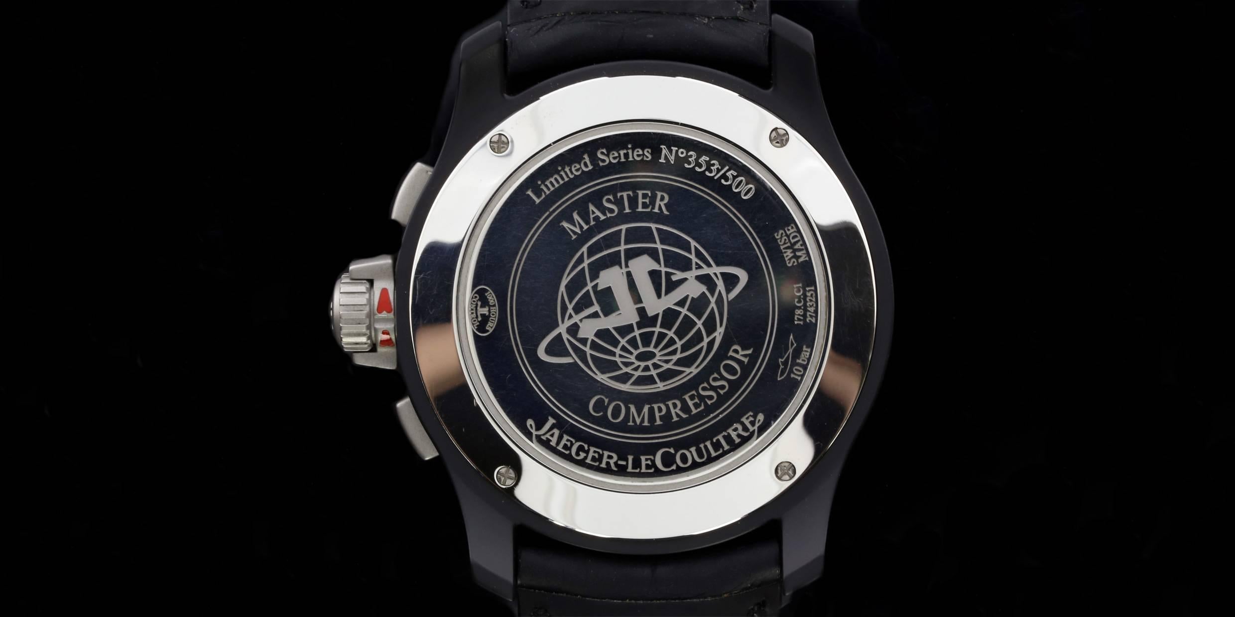 Jaeger-LeCoultre Black Ceramic Master Compressor Chronograph Ltd Ed Wristwatch 1