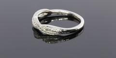 Diamond Gold Twist Knot Wedding Band or Stack Ring