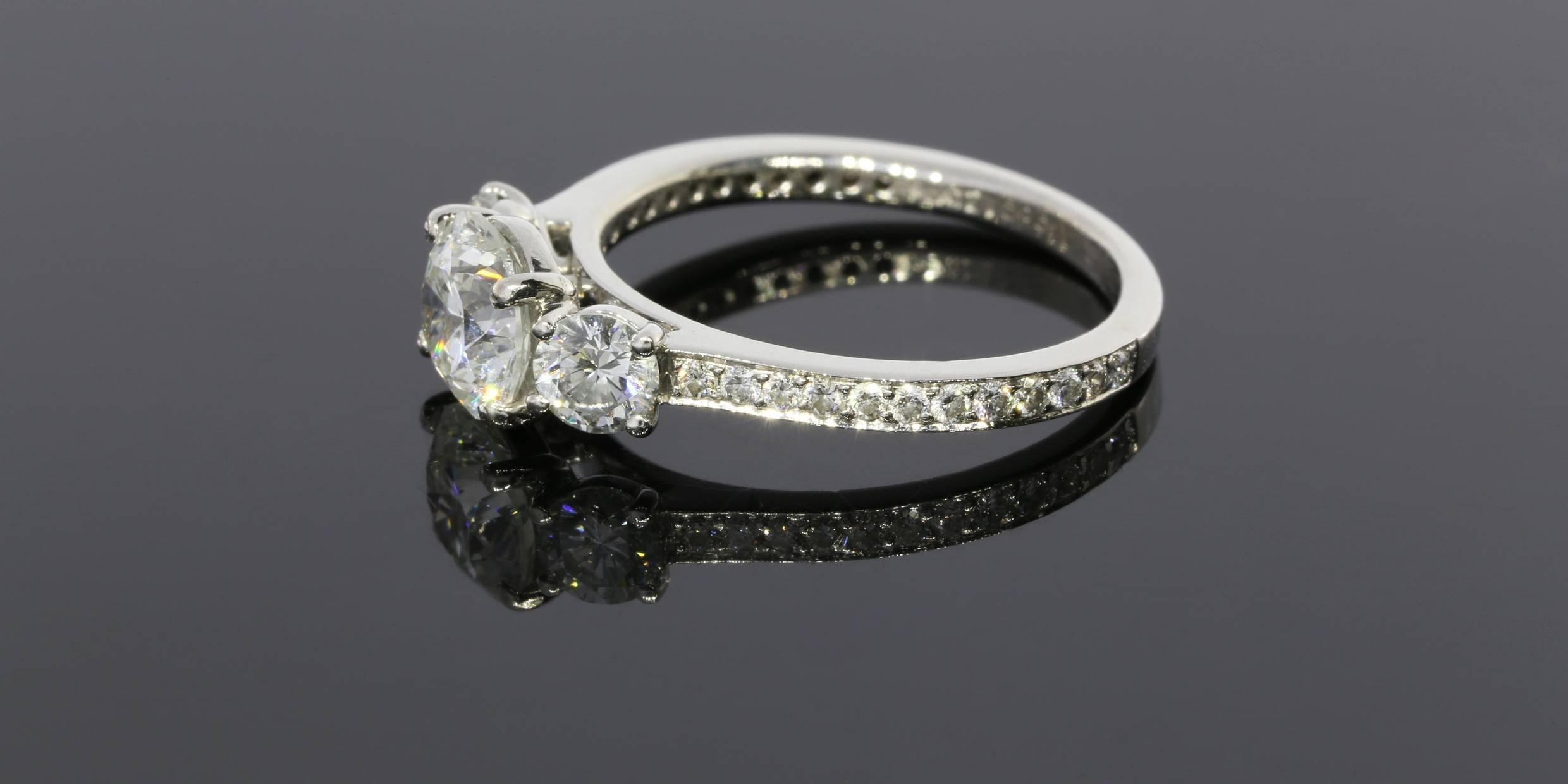 Martin Flyer GIA Cert Diamond Platinum Engagement Ring and Wedding Band Set 4