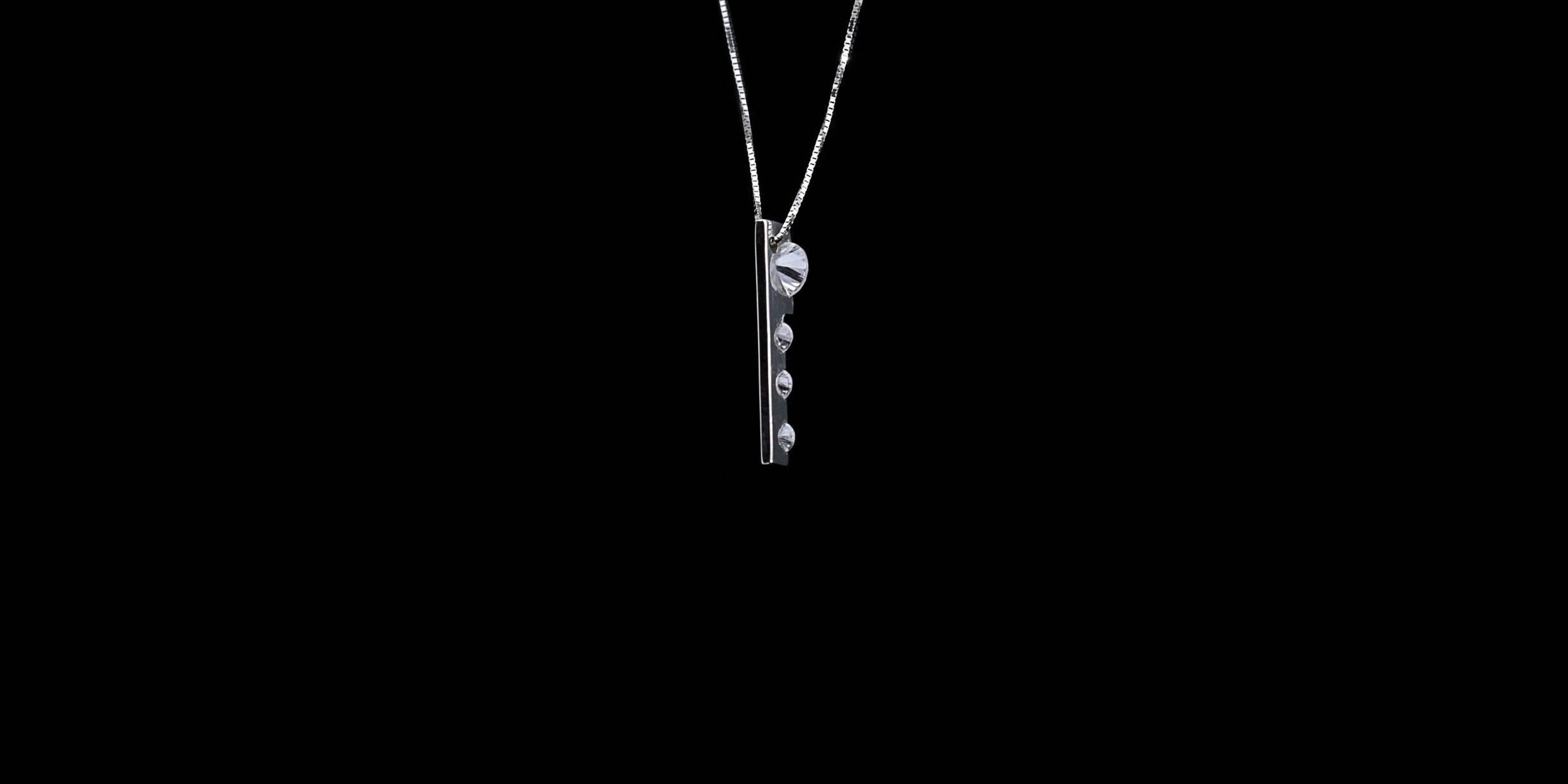 vertical diamond pendant necklace