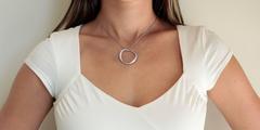 Antonini Diamond Gold Circle or Initial "O" Pendant Necklace