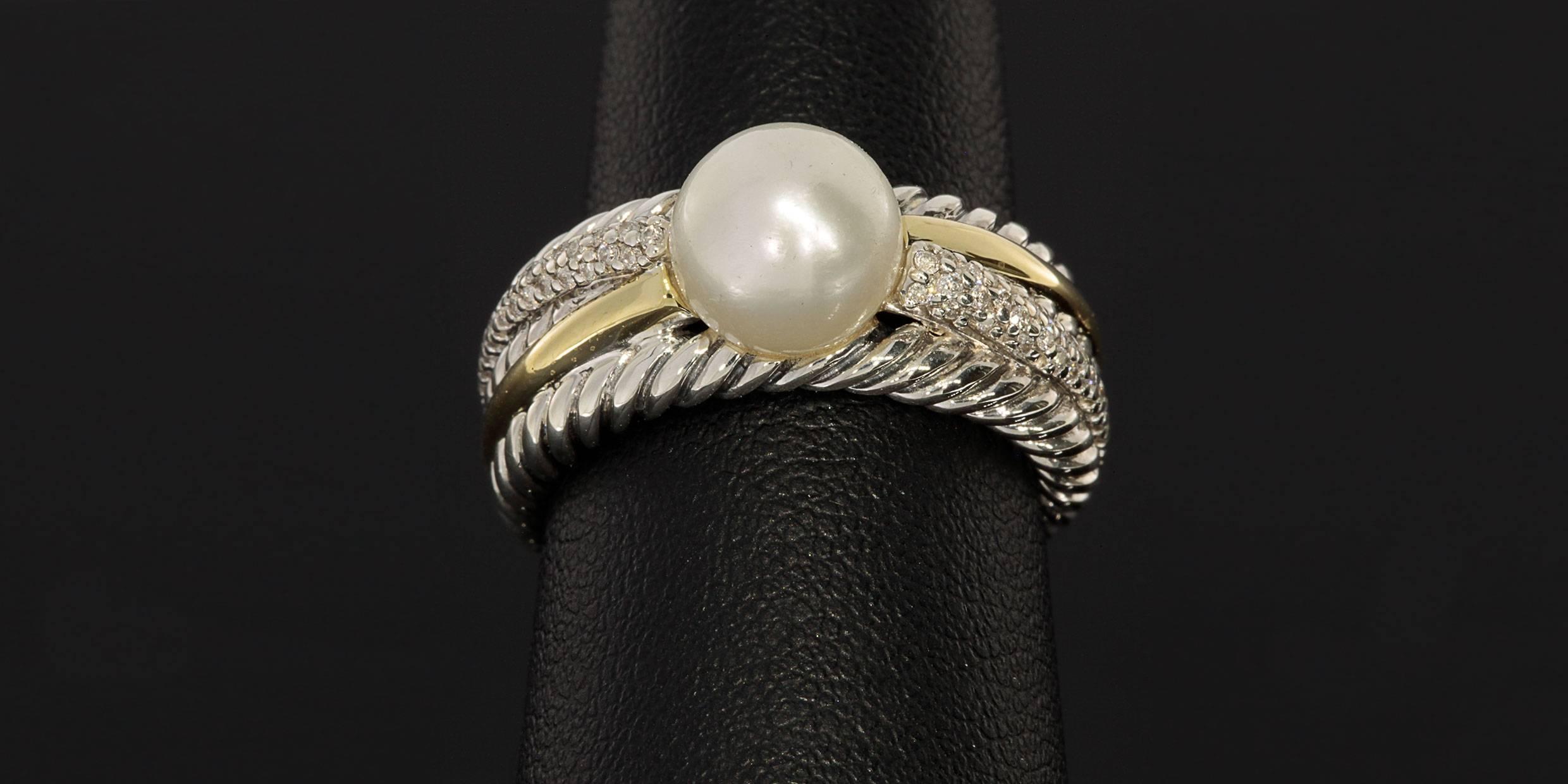 david yurman pearl and diamond ring
