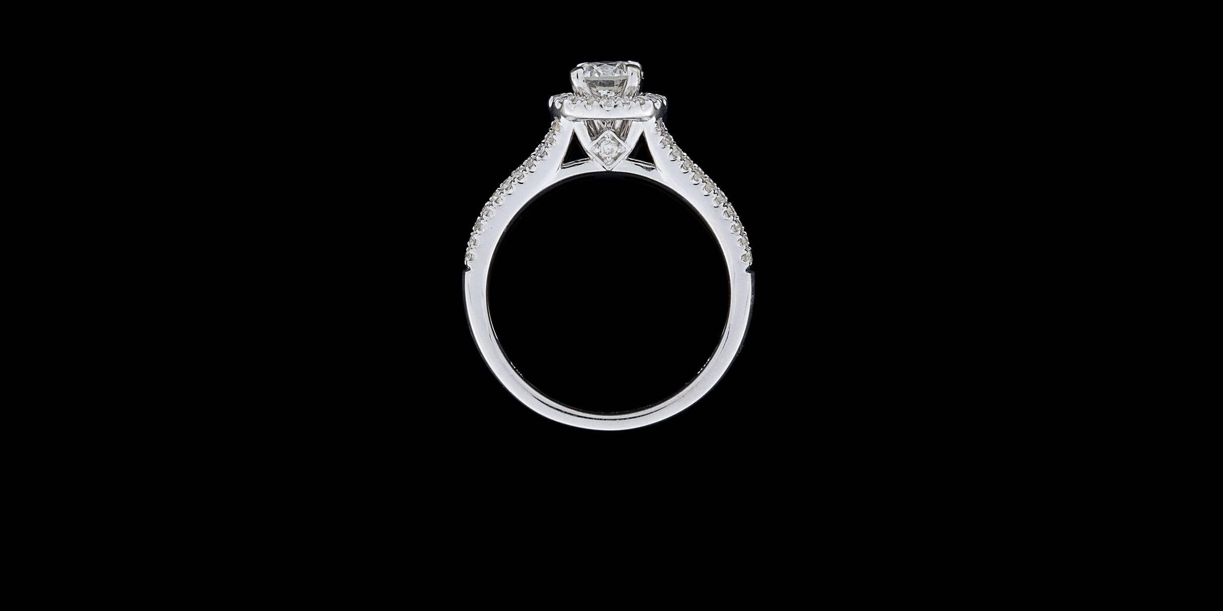 split shank round halo engagement ring