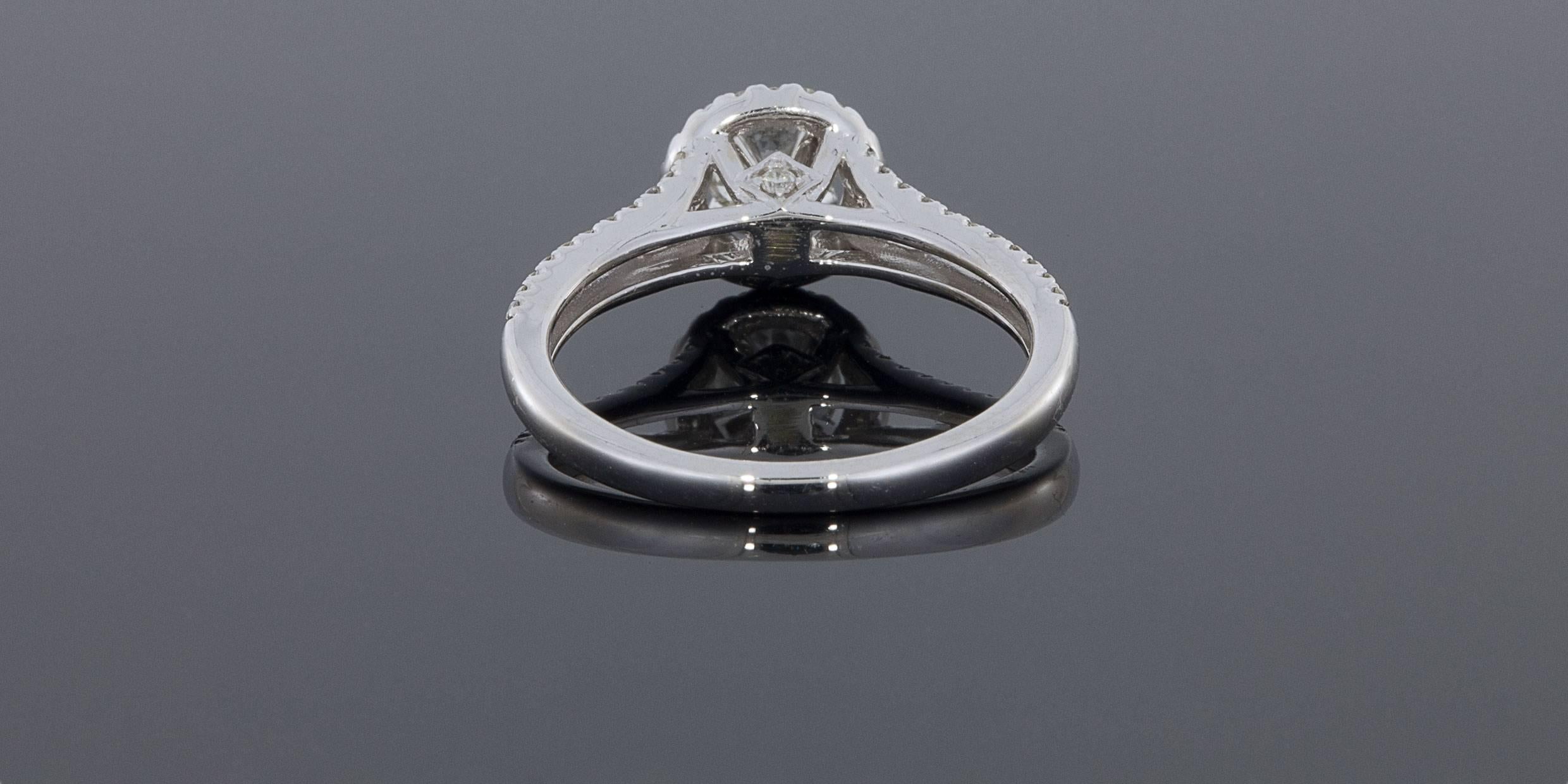 split shank halo rose gold engagement ring
