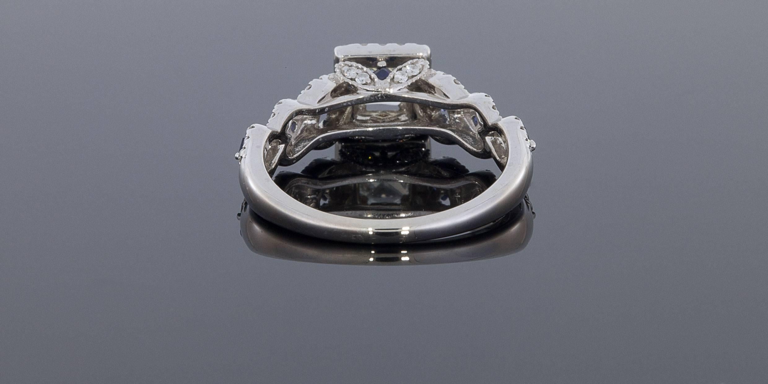 vera wang engagement ring with blue sapphire