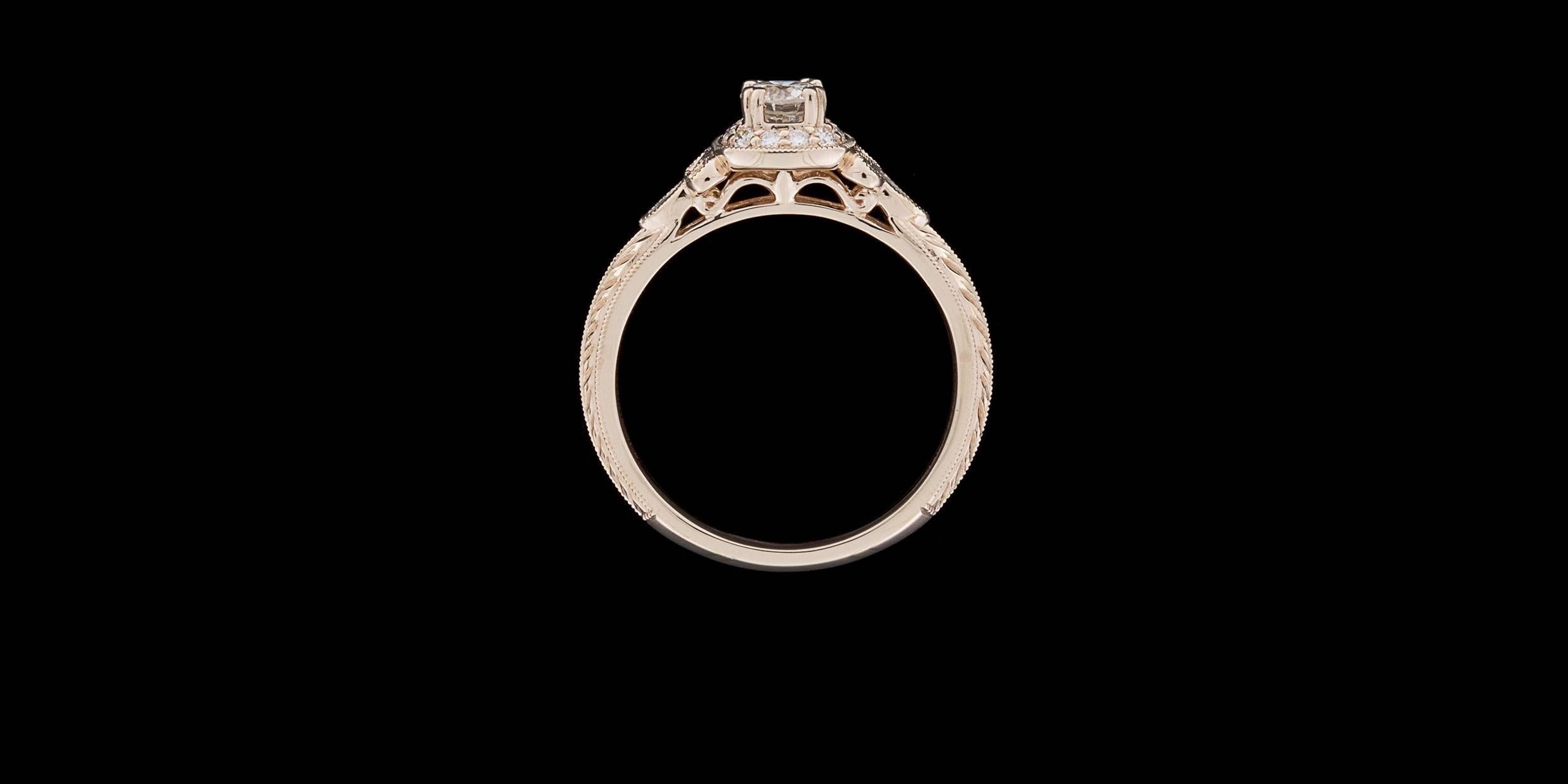 Women's .42 Carats Diamonds Gold Halo Engagement Ring