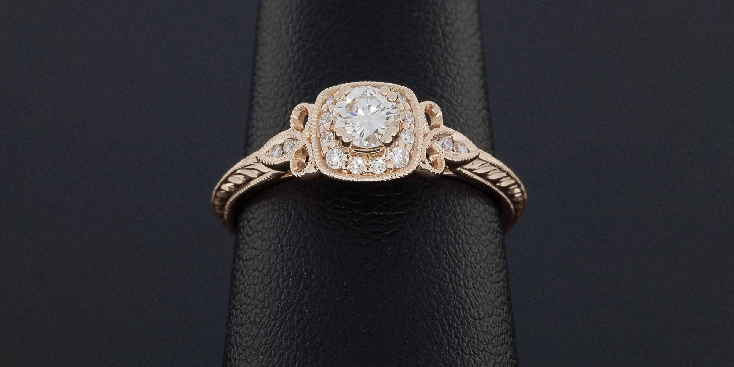 .42 Carats Diamonds Gold Halo Engagement Ring 1